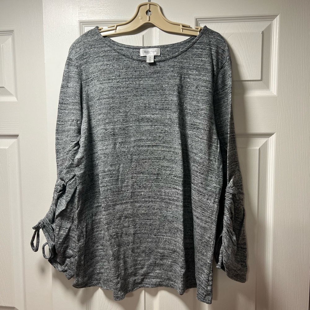 Motherhood Maternity - size XL, maternity sweater. Grey colour, tie up sleeves.